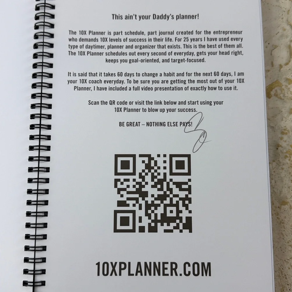 NWOT 10 X planner by Grant Cardone black spiral - Picture 4 of 7